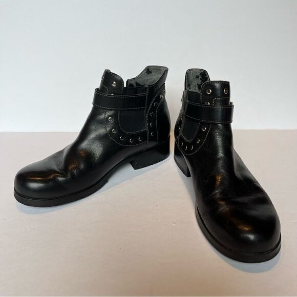 Women's Harley -Davidson Black Ankle Boots with Studs Size 7 - Picture 1 of 10
